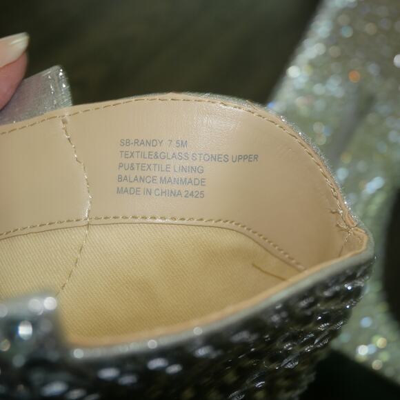 NEW Betsey Johnson Randy Silver Rhinestone Cowboy Boots Women's 7.5 - Picture 7 of 9